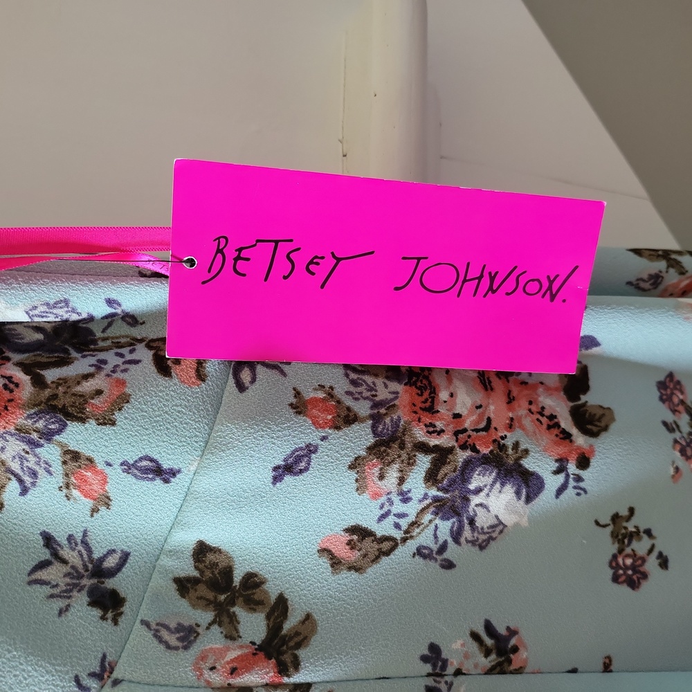 FINAL CLEARANCE Betsey Johnson Mint Blue Floral Dress NWT - Picture 8 of 8